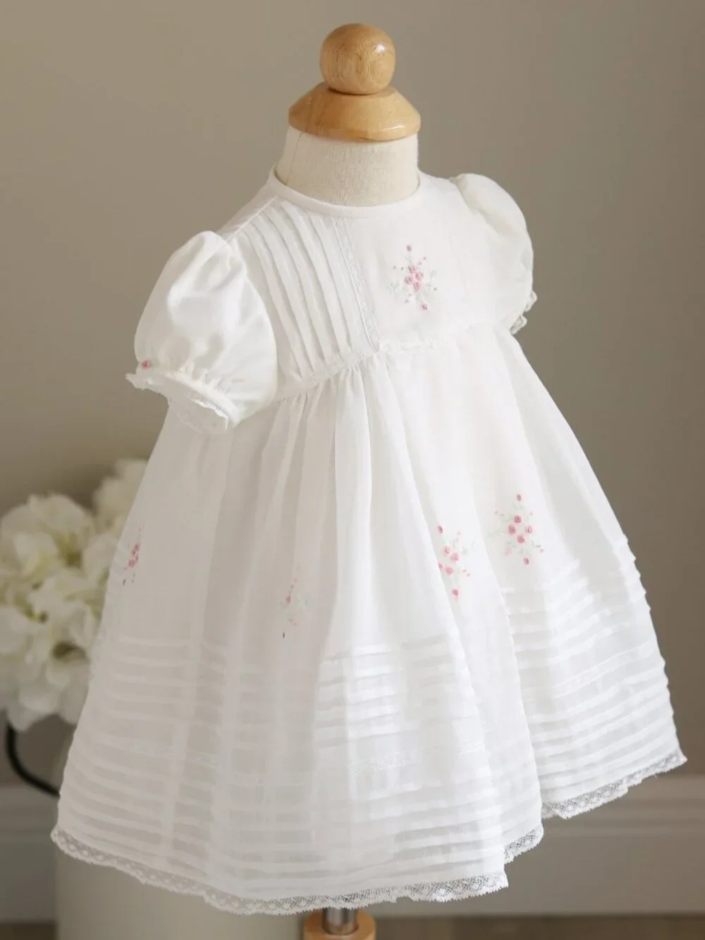 Off White Ivory Heirloom Dress STUNNING Pintuck Lace Embroidery Special Occasion